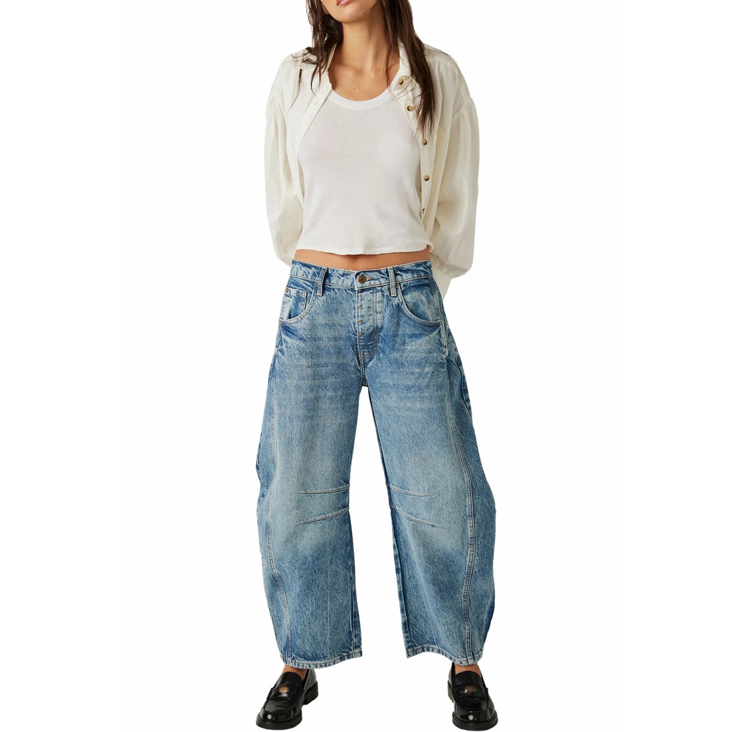 Women's We The Free Good Luck Mid-Rise Barrel Jeans