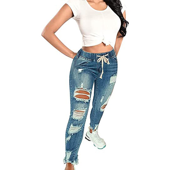 Buy NA-KD Ripped & Scratch Jeans - Women | FASHIOLA INDIA