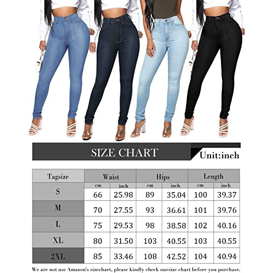 KUNMI Womens Classic High Waisted Skinny Stretch Butt Lifting Jeans Sl –  KUNMI online