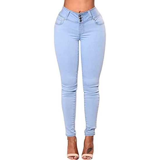 KUNMI Womens Curvy High Waist Stretch Butt Lifting Skinny Colombian Jeans  at  Women's Jeans store