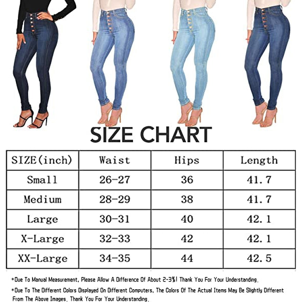 KUNMI Womens Curvy High Waist Stretch Butt Lifting Skinny Colombian Jeans  Blue Black
