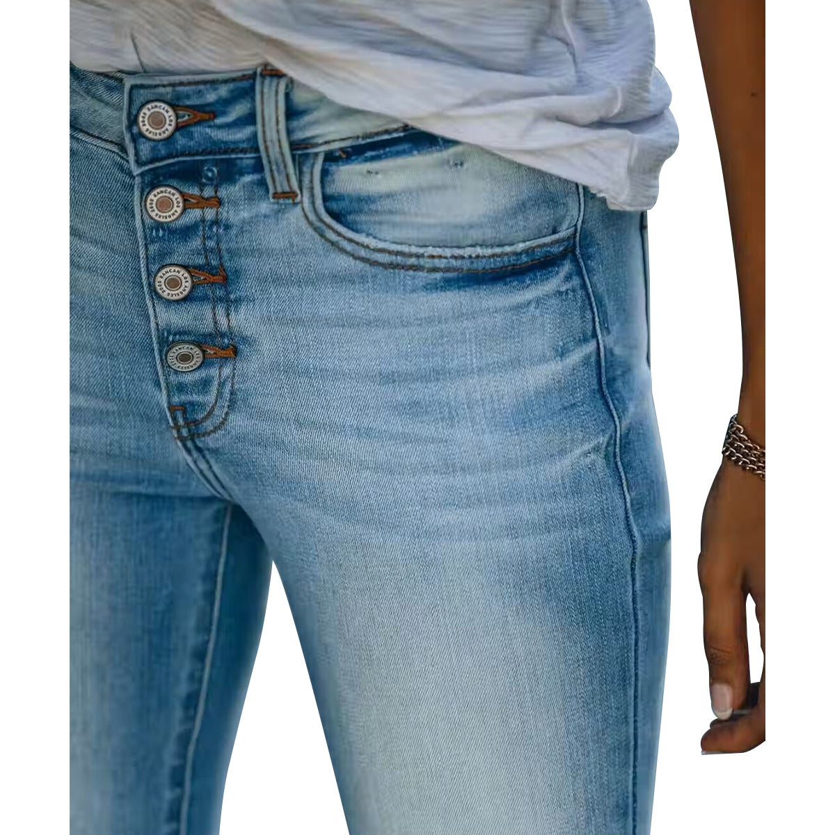 ZERMOM Women's Ripped Skinny Jeans Stretch Mid Rise Denim Pants